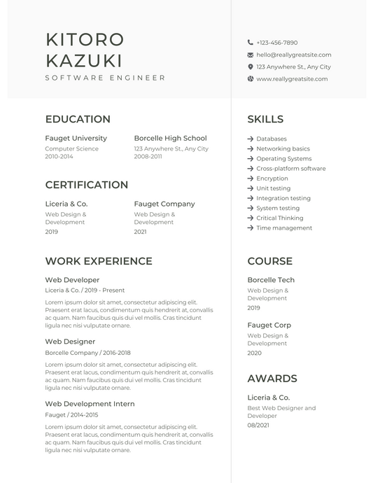 Example Resume #1 (Basic)